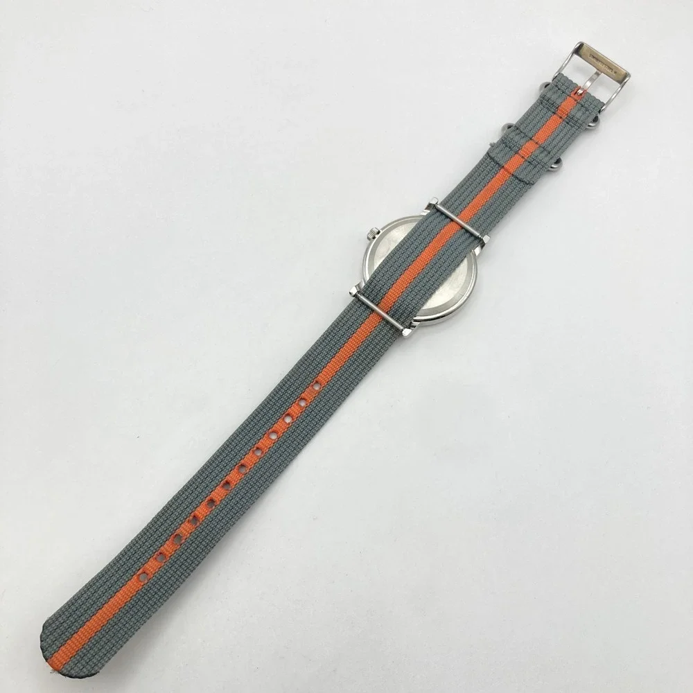 Timex Weekender Men's Watch 38mm Silver Tone Indiglo Gray Orange New Battery